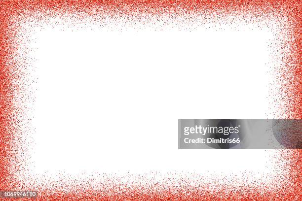 empty red glitter frame - sequin stock illustrations