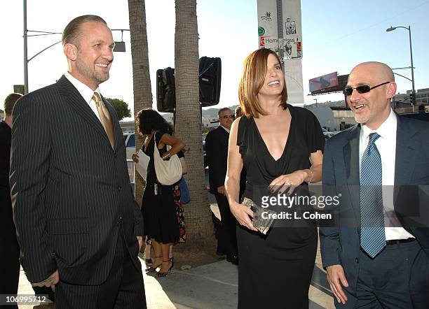Jesse James, Sandra Bullock and Jeff Robinov of Warner Bros