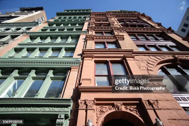 bleecker tower, view from the west at broadway and bleecker street, in soho, manhattan, new york city, usa - west front stock pictures, royalty-free photos & images