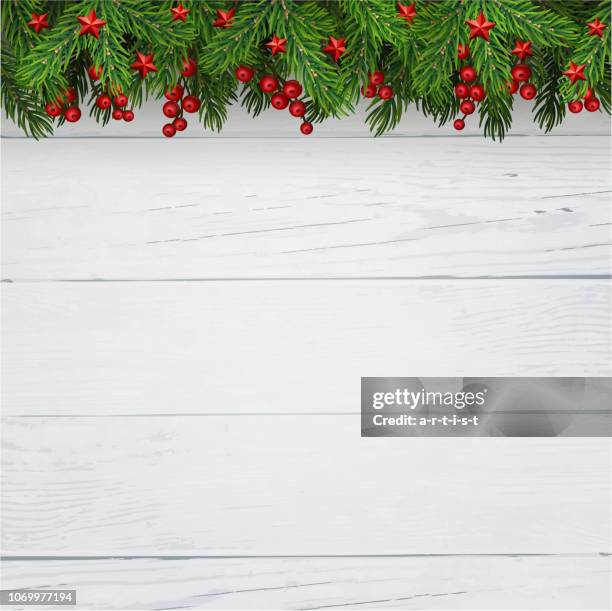 christmas background with fir tree - spruce tree stock illustrations