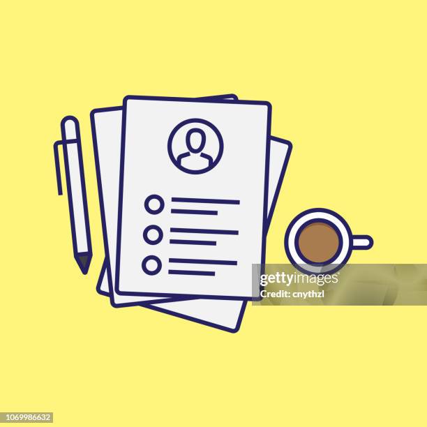 bildbanksillustrationer, clip art samt tecknat material och ikoner med cv och mänskliga resurser koncept - cv