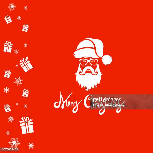 ilustraciones, imágenes clip art, dibujos animados e iconos de stock de santa claus avatar - christmas logo