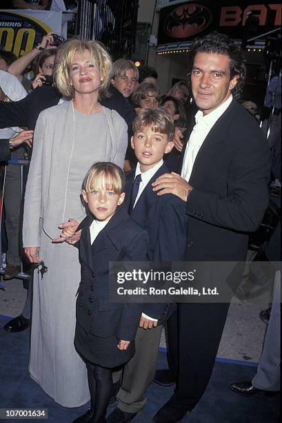 Melanie Griffith, Dakota Johnson, Alexander Bauer, and Antonio Banderas