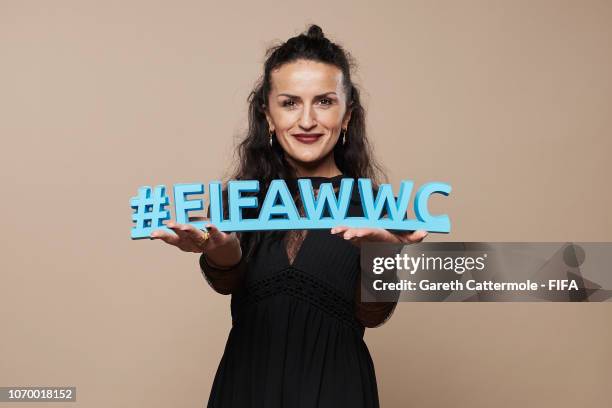 Fatmire Alushi poses for a portrait during the FIFA Women's World Cup France 2019 Draw at La Seine Musicale on December 8, 2018 in Paris, France.