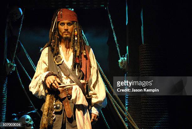 Johnny Depp as Captain Jack Sparrow during "Pirates of the Caribbean" Johnny Depp Wax Figure Unveiling At Madame Tussauds in New York City - July...