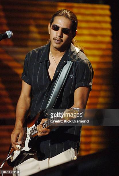 Henry Garza of Los Lonely Boys during Farm Aid 2006 - Presented by Silk Soymilk - Concert at Tweeter Center at the Waterfront in Camden, New Jersey,...