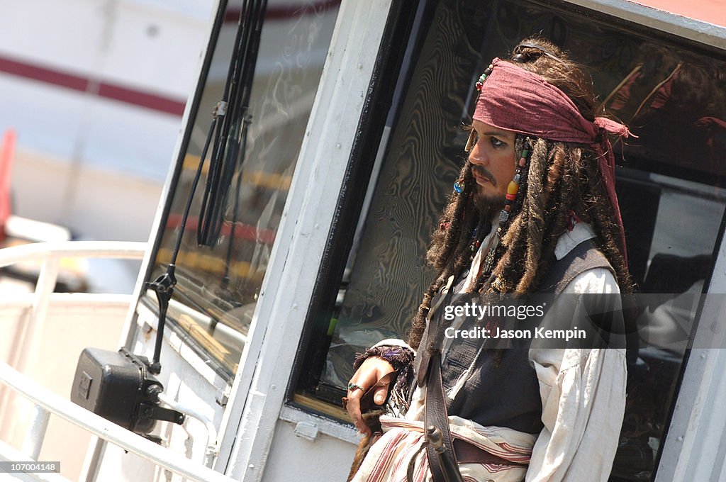 Johnny Depp Captain Jack Sparrow Wax Figure Cruises New York Harbor On The Circle Line - July 7, 2006