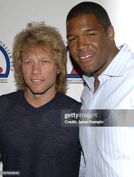 Jon Bon Jovi and Michael Strahan during Jon Bon Jovi and Michael Strahan Appearance at Tao Restaurant In New York City - July 9, 2006 at Tao...