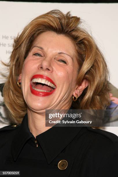 Christine Baranski during Harvey Weinstein Hosts a Private Screening of "Bobby" for Senators Obama and Schumer - Inside Arrivals at Disney Screeening...