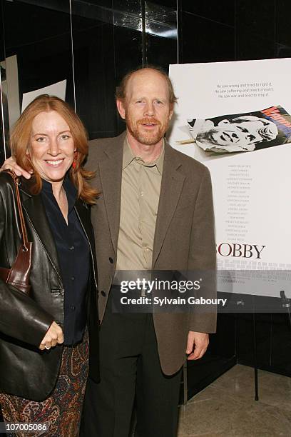 Cheryl Howard and Ron Howard during Harvey Weinstein Hosts a Private Screening of "Bobby" for Senators Obama and Schumer - Inside Arrivals at Disney...