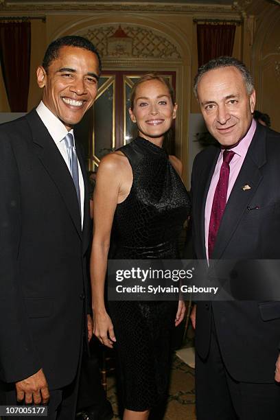 Senator Obama, Sharon Stone and Senator Schumer *EXCLUSIVE*