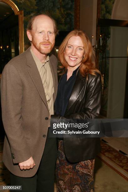 Cheryl Howard and Ron Howard during Harvey Weinstein Hosts a Private Dinner and Screening of "Bobby" for Senators Obama and Schumer at Plaza Athenee...
