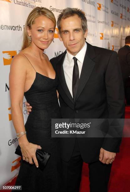 Christine Taylor and Ben Stiller during The Andre Agassi Charitable Foundation's 11th Annual "Grand Slam for Children" Fundraiser - Red Carpet at MGM...