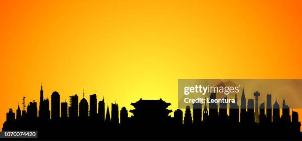 seoul (all buildings are separate and complete) - seoul stock illustrations