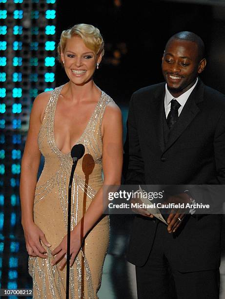 Katherine Heigl and Omar Epps, presenters for Best Directing For A Miniseries Movie Or A Dramatic Special and Best Writing For A Miniseries, Movie Or...