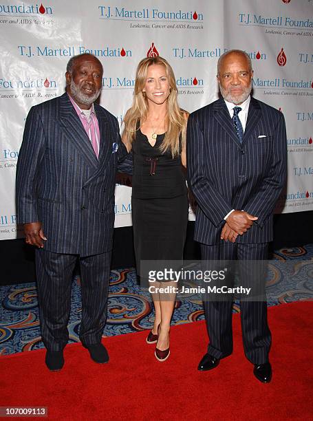 Clarence Avant, Sheryl Crow and Berry Gordy during Sheryl Crow Presents Former President Bill Clinton with The Humanitarian of the Year Award and...