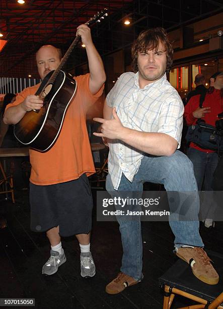 Kyle Gass and Jack Black of Tenacious D during MTV Taping With Jack Black and Kyle Gass of Tenacious D at Junior's Restaurant - October 17, 2006 at...