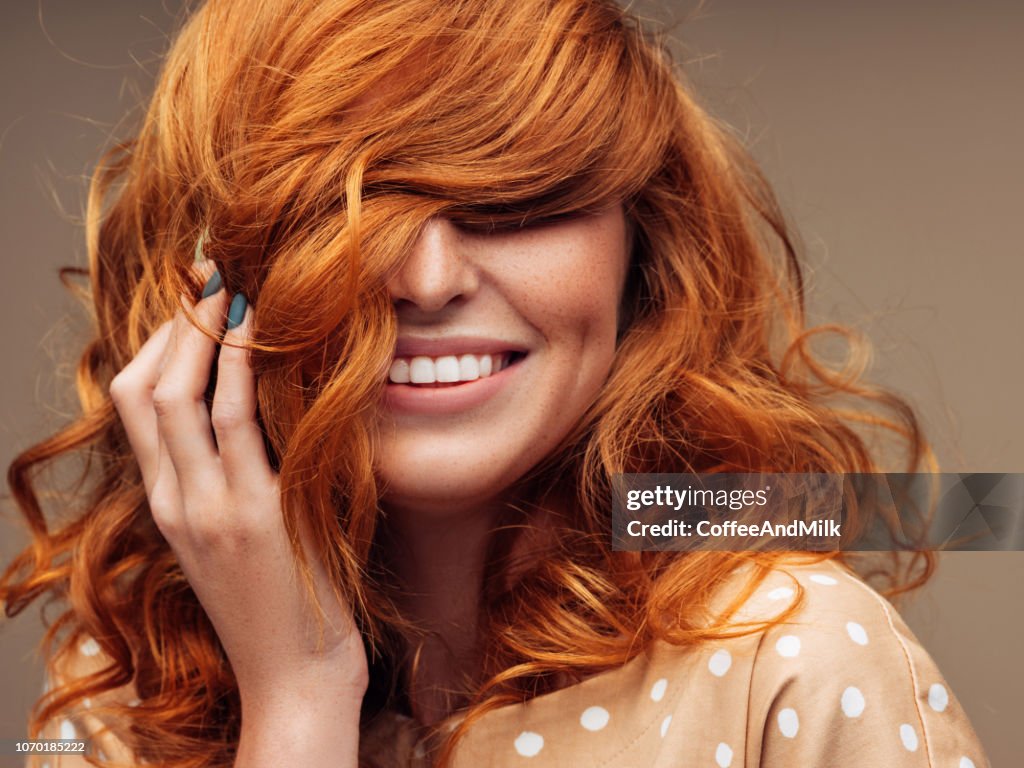Schönes Rotes Haar-Frau
