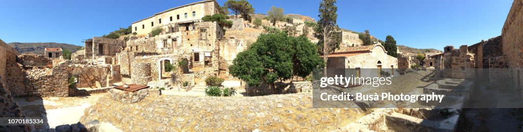 Old ruins of the fortress of Spinalonga, in the island known as Kalydon (Καλυδών) in north-eastern Crete