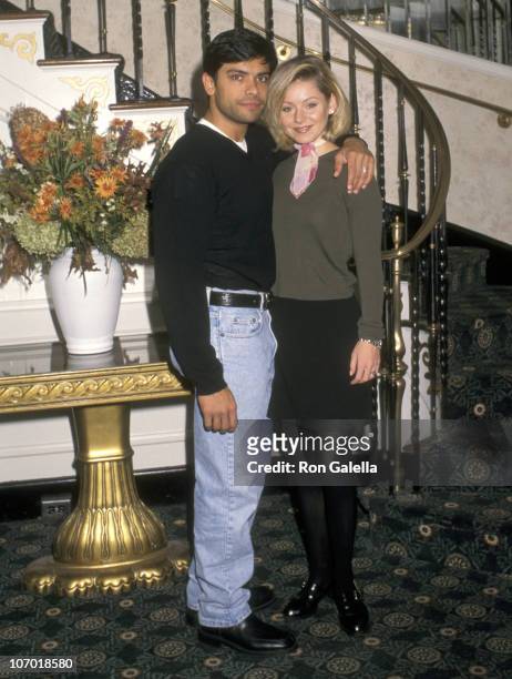 Mark Consuelos and Kelly Ripa during Celebrity Brunch and Auction for the Melissa Neier Memorial Fund - November 2, 1997 at Mayfair Farms in West...