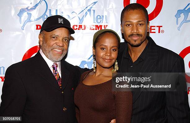 Berry Gordy with daughter and son during World Premiere of Debbie Allen's "The Bayou Legend" at Kaufman Hall at UCLA in Westwood, California, United...