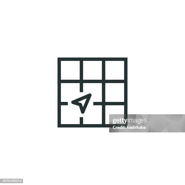 navigation line icon - roads converging stock illustrations