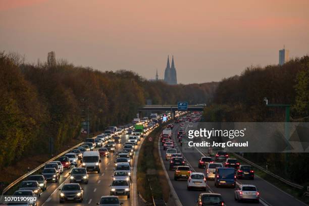 cologne autobahn - bottleneck stock pictures, royalty-free photos & images