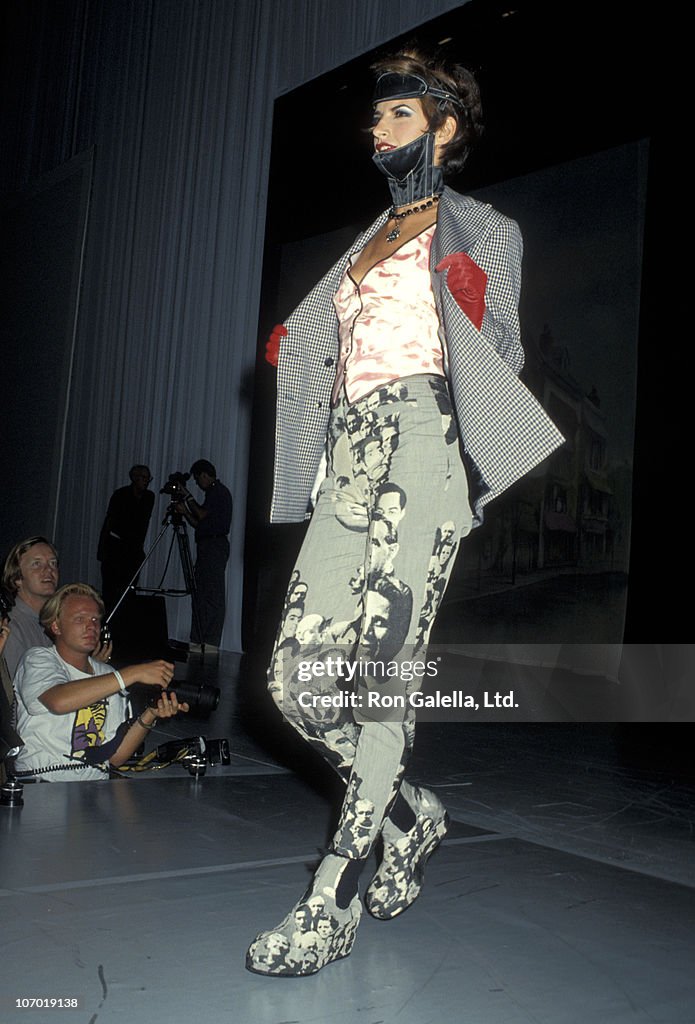 Model during John Paul Gaultier Fashion Show To Benefit AmFar at