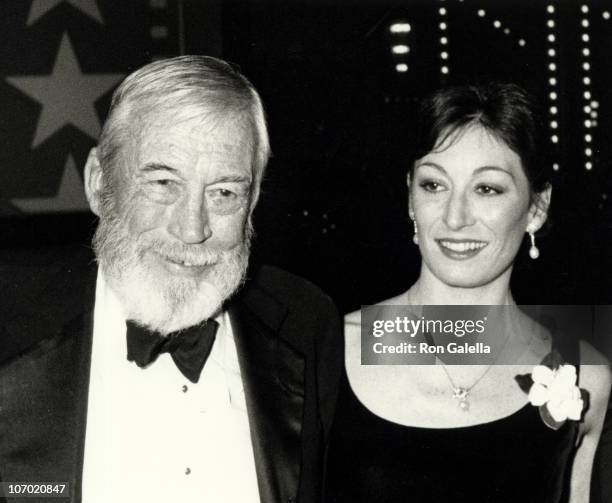 John Huston and Anjelica Huston during American Film Institute Gala Tribute to John Huston at Beverly Hilton Hotel in Beverly Hills, CA, United...