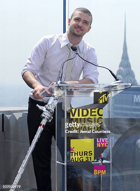 Justin Timberlake during 2006 MTV Video Music Awards - Nomination Announcement at Top of the Rock - Rockefeller Center in New York City, New York,...
