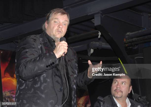 Meat Loaf and Desmond Child during Meat Loaf "Bat Out of Hell III - The Monster is Loose" Press Conference and Listening Party at Avalon in New York...