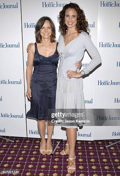 Sally Field and Andie MacDowell during First Annual Ladies' Home Journal Health Breakthrough Awards - August 2, 2006 at The Roosevelt Hotel in New...