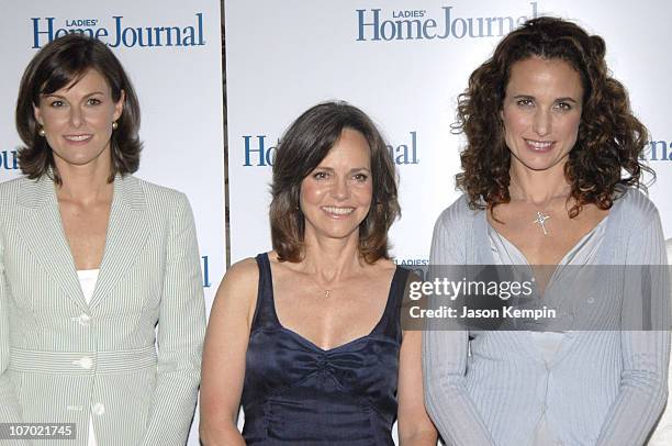 Campbell Brown, Sally Field and Andie MacDowell during First Annual Ladies' Home Journal Health Breakthrough Awards - August 2, 2006 at The Roosevelt...