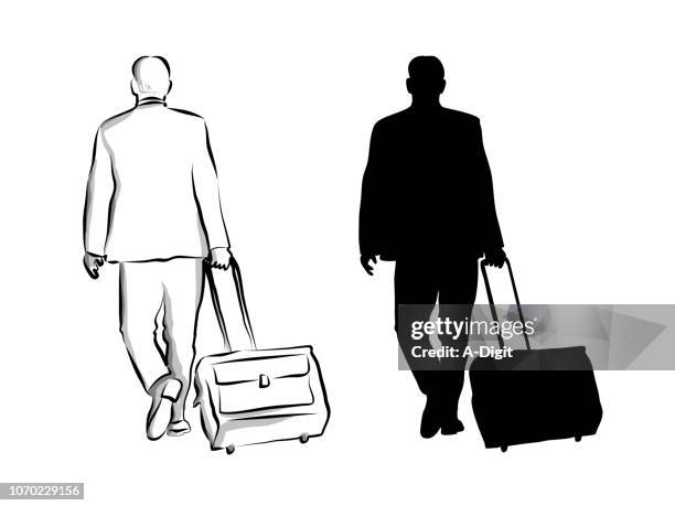 business briefcase - leaving stock illustrations