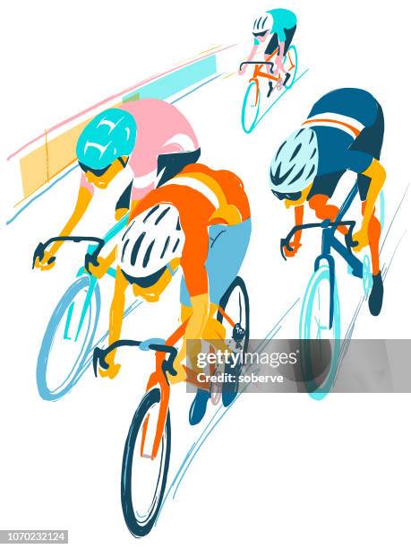 stockillustraties, clipart, cartoons en iconen met fiets race - fietsevenement