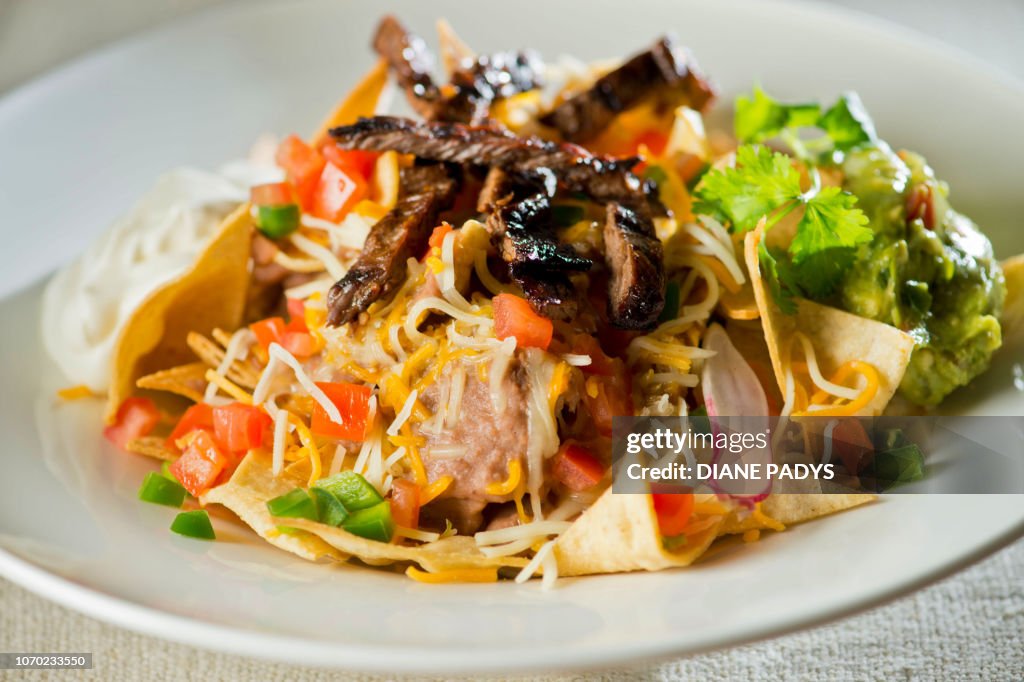 Beef Nachos, Beef Wellington, Chicken marsala, Chicken Mole, Clam Chowder, Pasta Alfredo with Shrimp, and Shrimp Fajitas