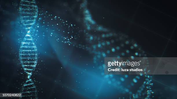interface of a futuristic dna research background - digital dna stock illustrations