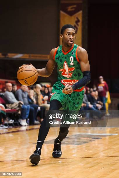Kobi Simmons of the Canton Charge drives the ball up court against the Windy City Bulls on December 8, 2018 at the Canton Memorial Civic Center in...