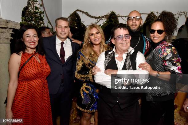 Amanda Fairey, Shepard Fairey, Loren Ridinger, JR Ridinger, Swizz Beatz and Alicia Keys attend an ART MAISON celebration of Shepard Fairey with...