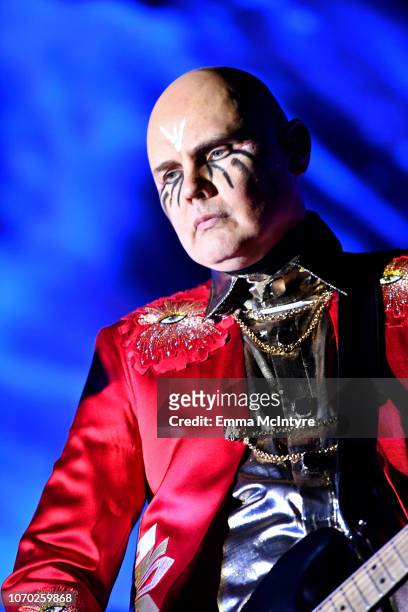 Billy Corgan of the band The Smashing Pumpkins performs on stage during the KROQ Absolut Almost Acoustic Christmas at The Forum on December 8, 2018...