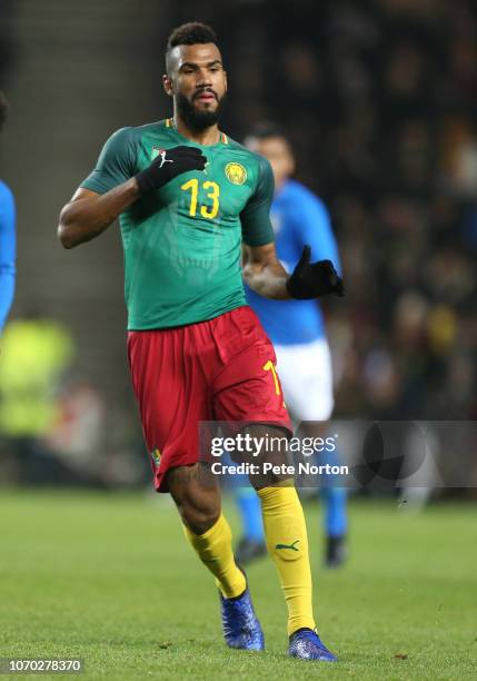 Eric Maxim Choupo-Moting of Cameroon in action during the International Friendly match between Brazil and Cameroon at Stadium mk on November 20, 2018...