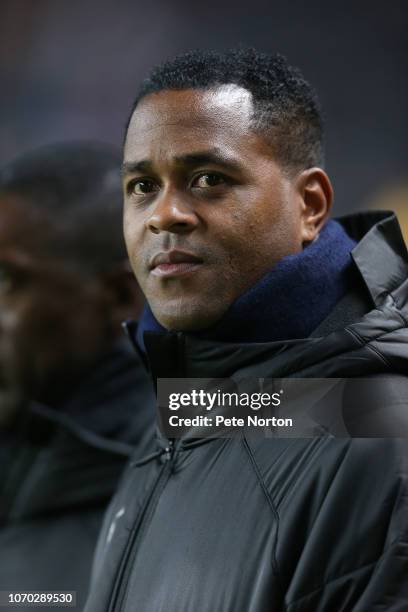 Cameroon Assistant manager Patrick Kluivert looks on prior to the International Friendly match between Brazil and Cameroon at Stadium mk on November...