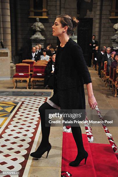 Charlotte Casiraghi attends the Mass on Monaco National Day at Cathedrale Notre-Dame Immaculee on November 19, 2010 in Monaco, Monaco.