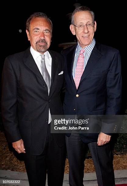 Jorge Perez and Steve Ross arrive at the Roberto Cavalli's 2011 Spring collection fashion show to benefit the Gloria Estefan Foundation and St....