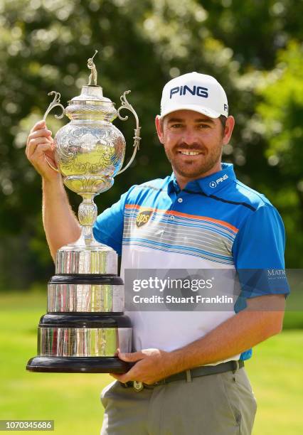 Louis Oosthuizen of South Africa poses with the trophy after victory in the final round on day four of the South African Open at Randpark Golf Club...