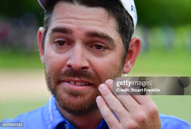 An emotional Louis Oosthuizen of South Africa after winning the South African Open at Randpark Golf Club on December 9, 2018 in Johannesburg, South...