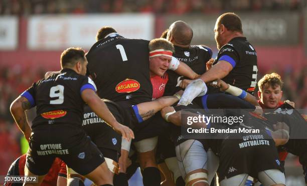Limerick , Ireland - 9 December 2018; John Ryan of Munster during a scrum during the European Rugby Champions Cup Pool 2 Round 3 match between...