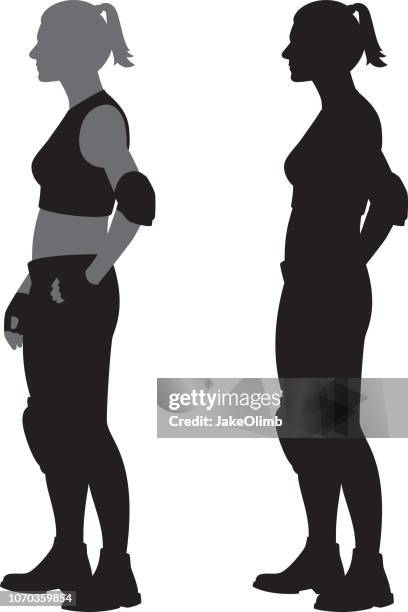sports woman silhouette - sa sports illustrated stock illustrations