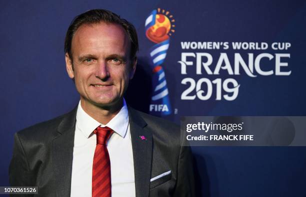 Canadias head coach Kenneth Heiner-Moller poses upon arrival at the final draw of the 2019 FIFA Women World cup football tournament in...