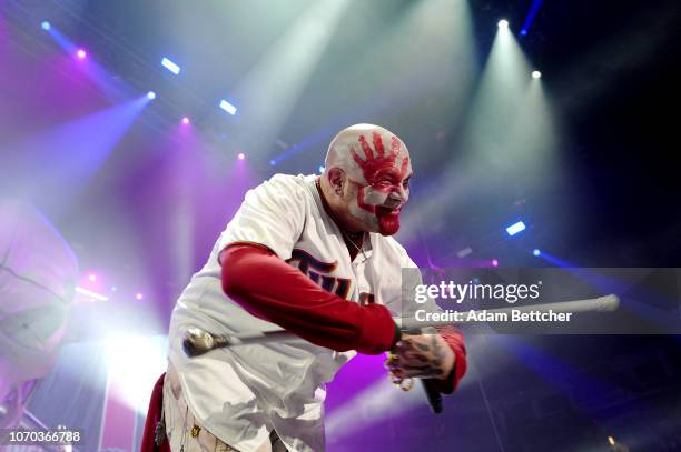 Ivan L. Moody of Five Finger Death Punch performs at Target Center on November 20, 2018 in Minneapolis, Minnesota.